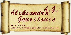 Aleksandra Gavrilović vizit kartica